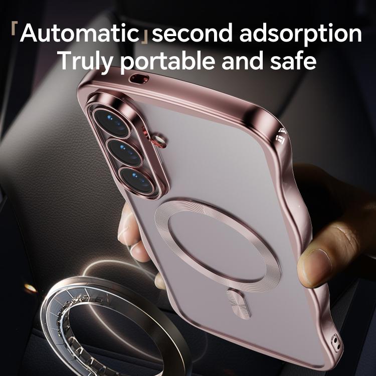 For Galaxy S26 5G Big Wave Electroplating MagSafe Magnetic Phone Case