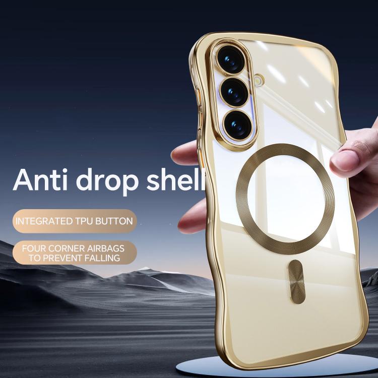 For Galaxy S26 5G Big Wave Electroplating MagSafe Magnetic Phone Case