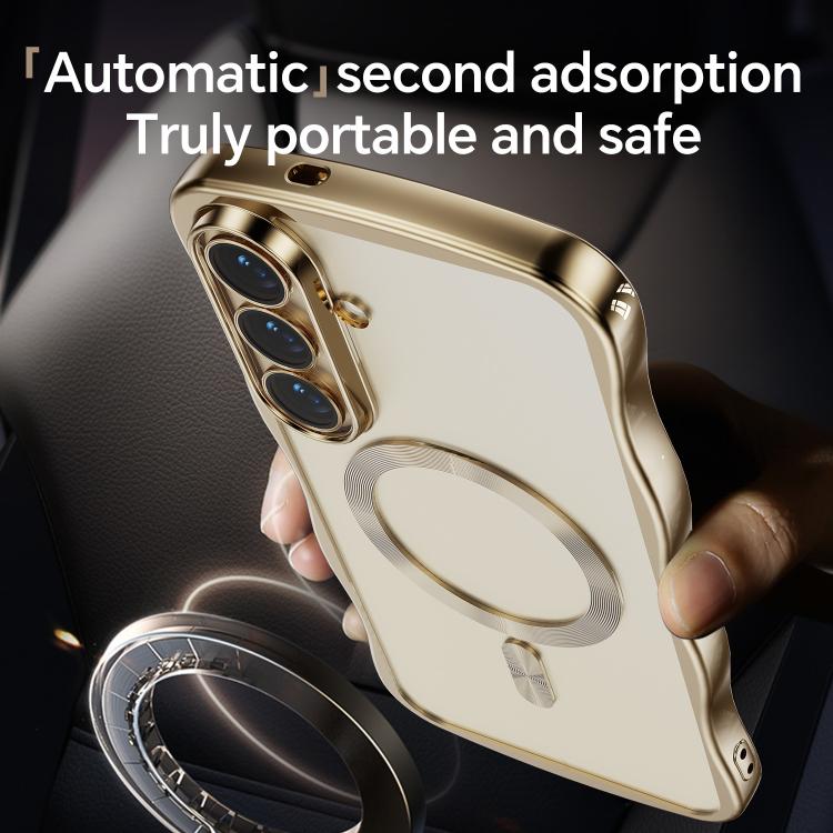 For Galaxy S26 5G Big Wave Electroplating MagSafe Magnetic Phone Case