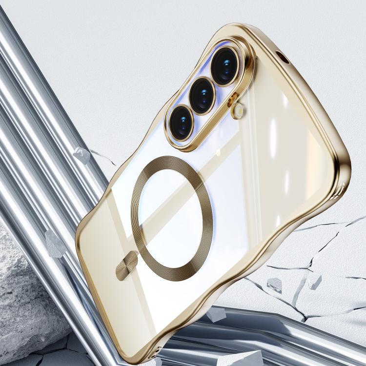 For Galaxy S26 5G Big Wave Electroplating MagSafe Magnetic Phone Case