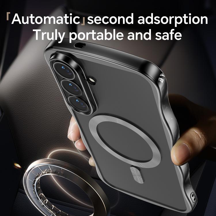 For Galaxy S26 5G Big Wave Electroplating MagSafe Magnetic Phone Case