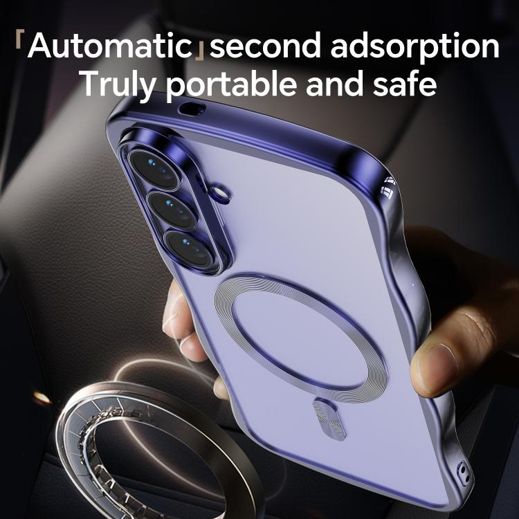 For Galaxy S26 5G Big Wave Electroplating MagSafe Magnetic Phone Case