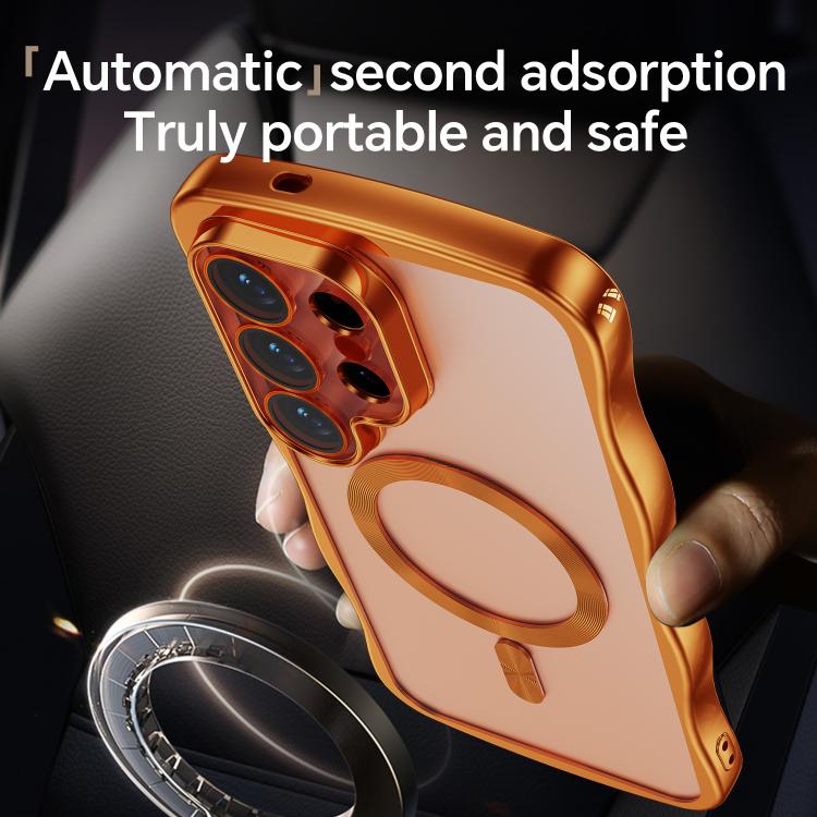 For Galaxy S26 Ultra 5G Big Wave Electroplating MagSafe Magnetic Phone Case
