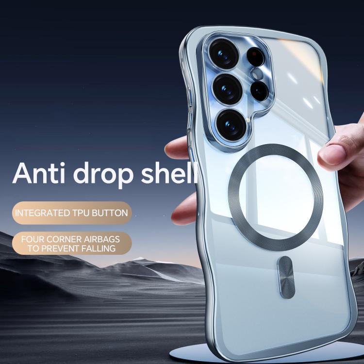 For Galaxy S26 Ultra 5G Big Wave Electroplating MagSafe Magnetic Phone Case