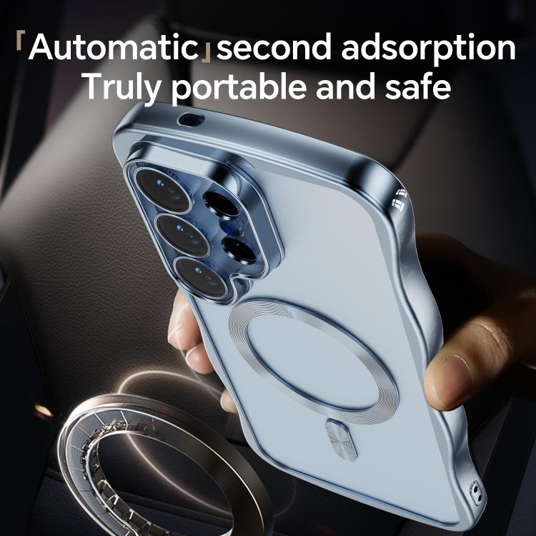 For Galaxy S26 Ultra 5G Big Wave Electroplating MagSafe Magnetic Phone Case