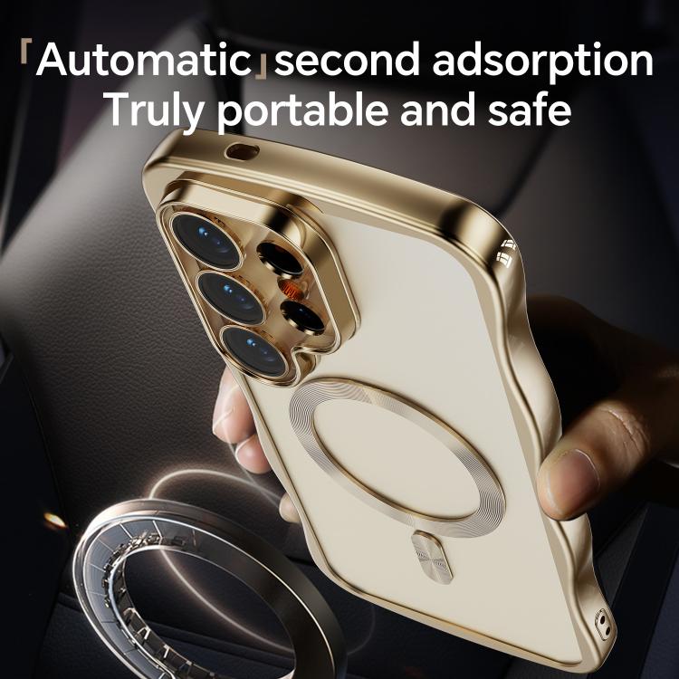 For Galaxy S26 Ultra 5G Big Wave Electroplating MagSafe Magnetic Phone Case