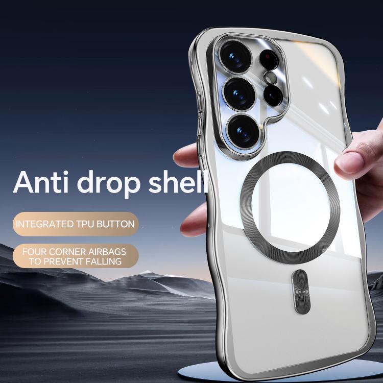 For Galaxy S26 Ultra 5G Big Wave Electroplating MagSafe Magnetic Phone Case