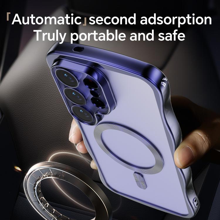 For Galaxy S26 Ultra 5G Big Wave Electroplating MagSafe Magnetic Phone Case
