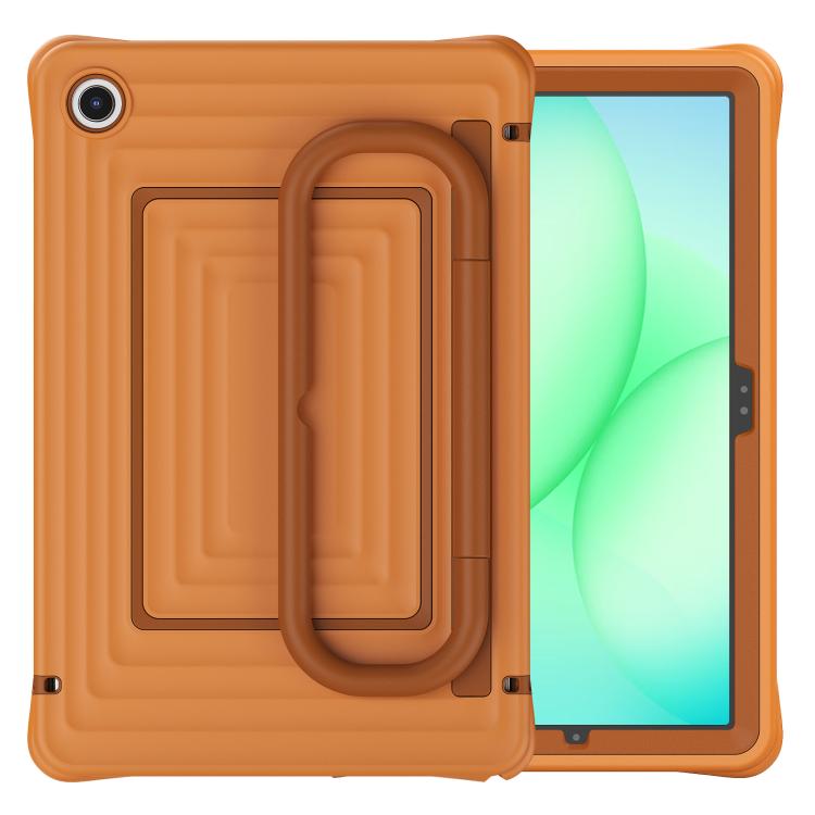 For Galaxy Tab A11+ / A9+ Handle Holder Ripple Silicone Hybrid PC Tablet Case with Shoulder Strap