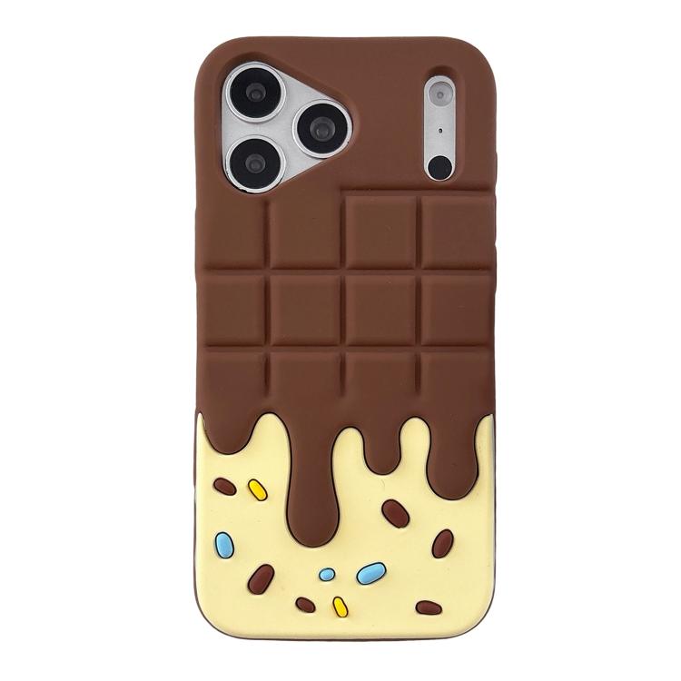 For iPhone 17 Pro Candy Chocolate Silicone Phone Case - Yellow Brown