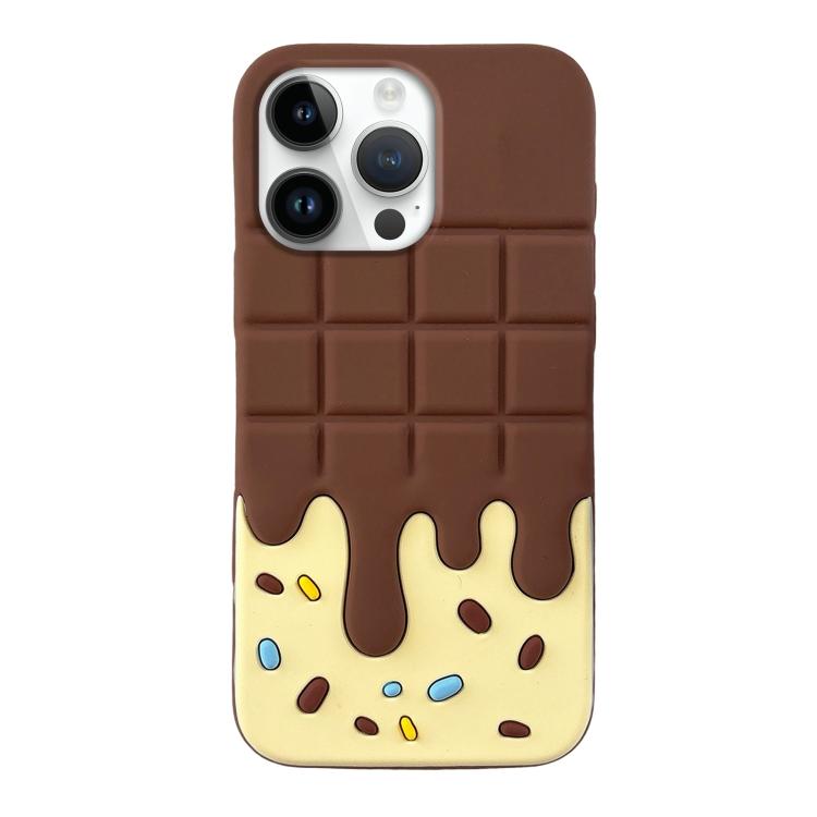 For iPhone 13 Pro Max Candy Chocolate Silicone Phone Case - Yellow Brown