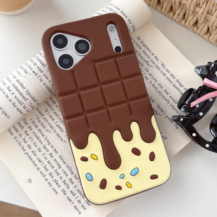For iPhone 17 Candy Chocolate Silicone Phone Case - Yellow Brown