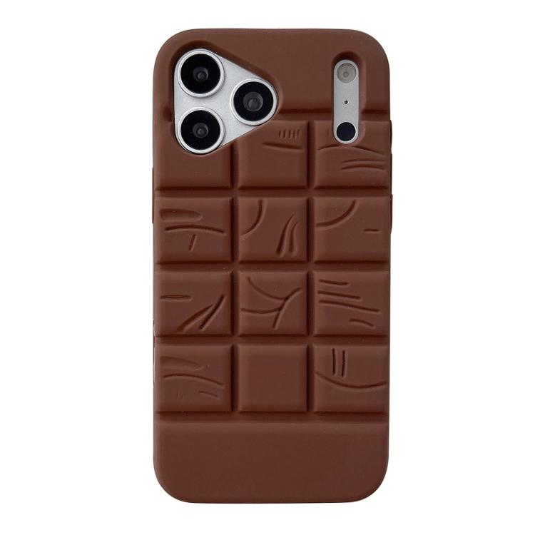 For iPhone 17 Pro Melted Chocolate Silicone Phone Case - Brown