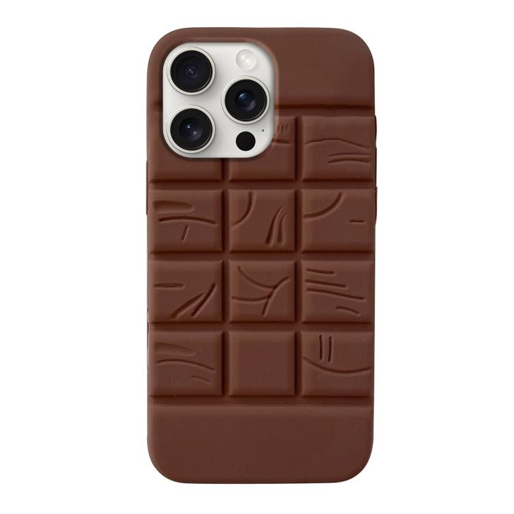 For iPhone 15 Pro Melted Chocolate Silicone Phone Case - Brown