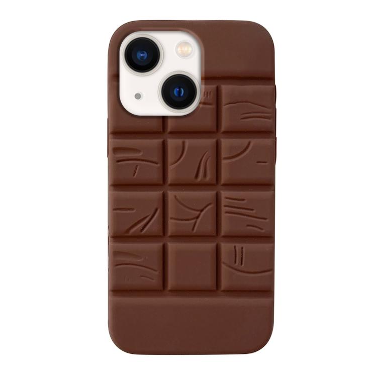For iPhone 14 Melted Chocolate Silicone Phone Case - Brown
