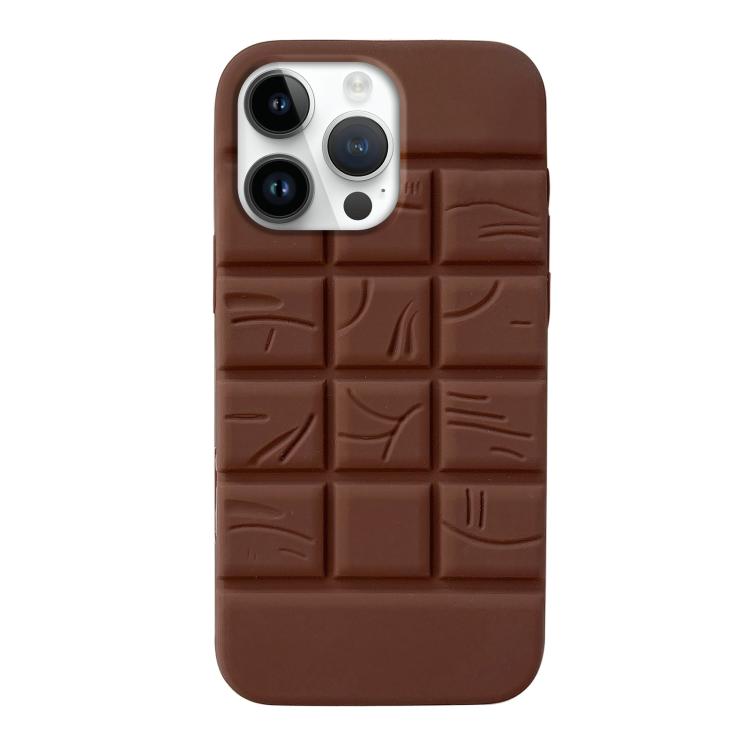For iPhone 14 Pro Max Melted Chocolate Silicone Phone Case - Brown