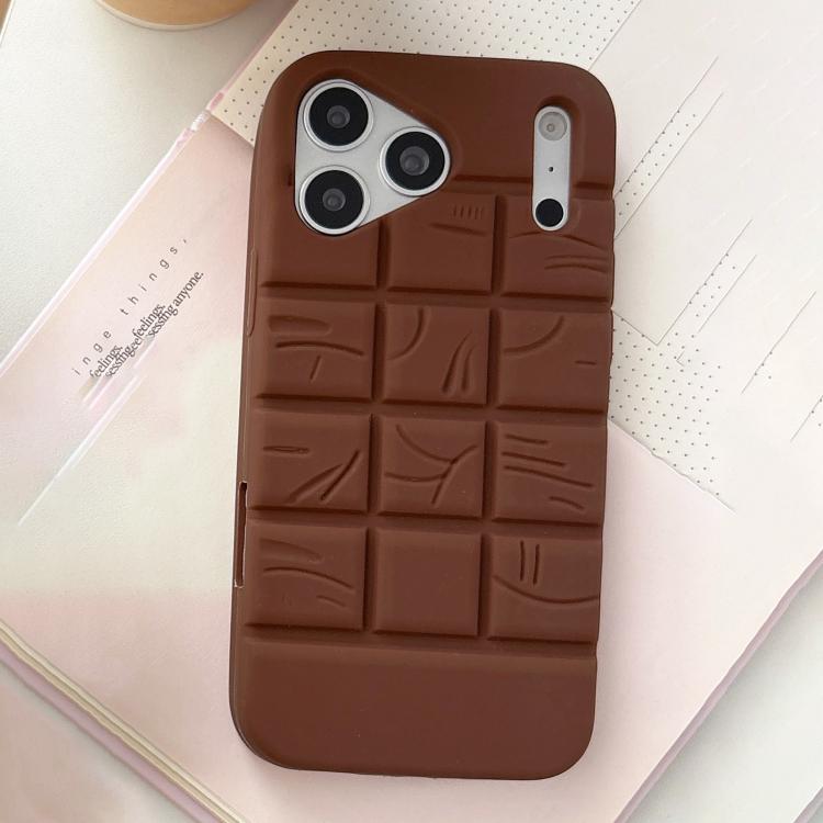 For iPhone 14 Pro Max Melted Chocolate Silicone Phone Case - Brown