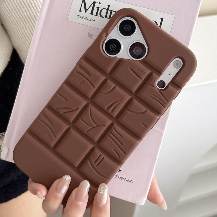 For iPhone 14 Pro Melted Chocolate Silicone Phone Case - Brown