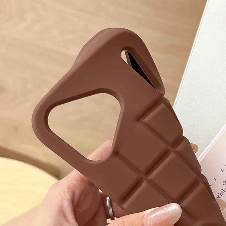 For iPhone 17 Pro Max Melted Chocolate Silicone Phone Case - Brown
