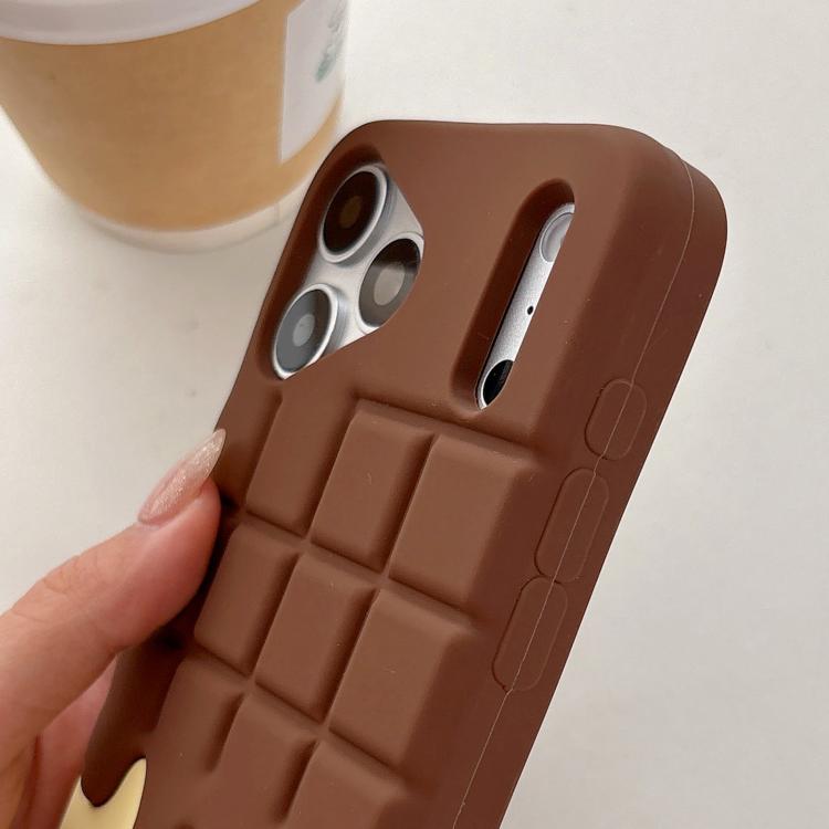 For iPhone 13 Pro Melted Chocolate Silicone Phone Case - Brown
