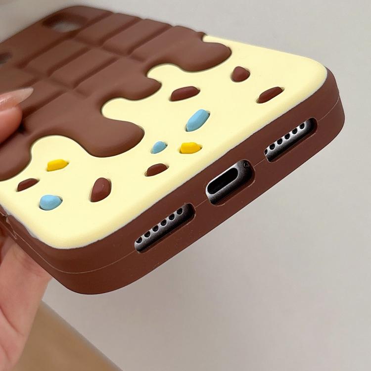 For iPhone 13 Melted Chocolate Silicone Phone Case - Brown