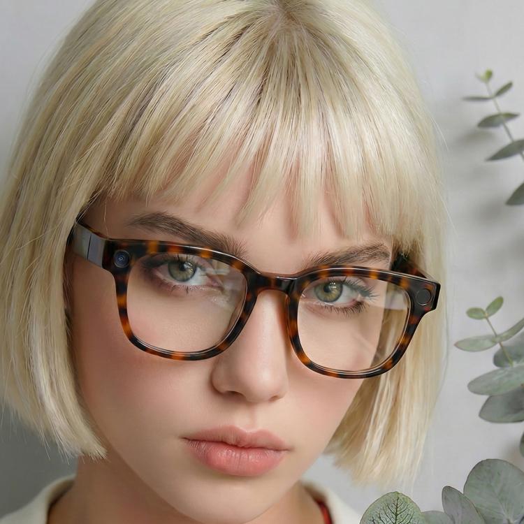 E06D 13MP 1080P 30FPS Dual-Mic Noise Cancellation AI Smart Glasses with Voice / Calling - White to Gray Lenses
