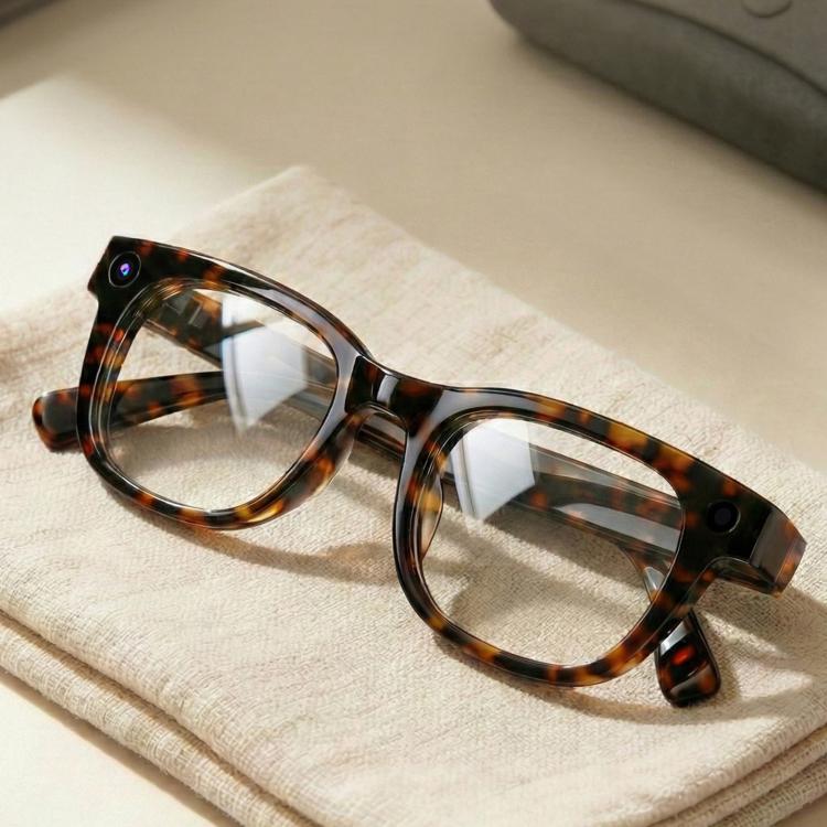 E06D 13MP 1080P 30FPS Dual-Mic Noise Cancellation AI Smart Glasses with Voice / Calling - White to Gray Lenses