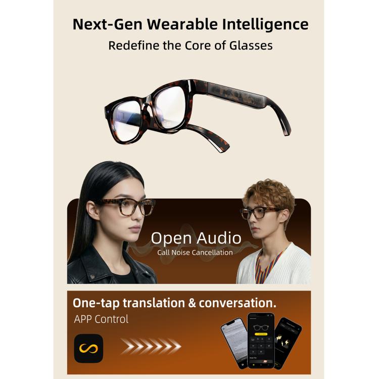 E06D 13MP 1080P 30FPS Dual-Mic Noise Cancellation AI Smart Glasses with Voice / Calling - White to Gray Lenses