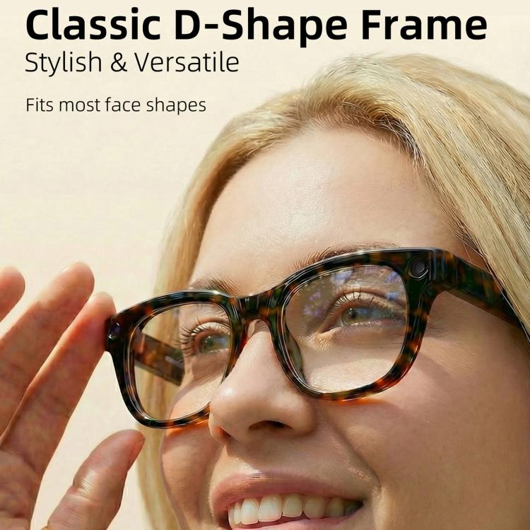 E06D 13MP 1080P 30FPS Dual-Mic Noise Cancellation AI Smart Glasses with Voice / Calling - White to Gray Lenses