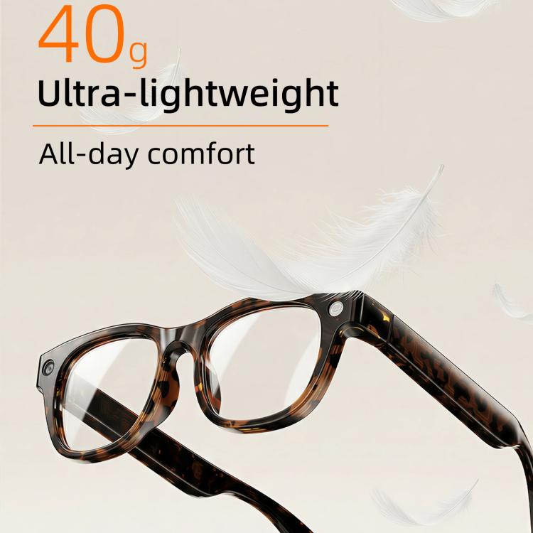 E06D 13MP 1080P 30FPS Dual-Mic Noise Cancellation AI Smart Glasses with Voice / Calling - White to Gray Lenses
