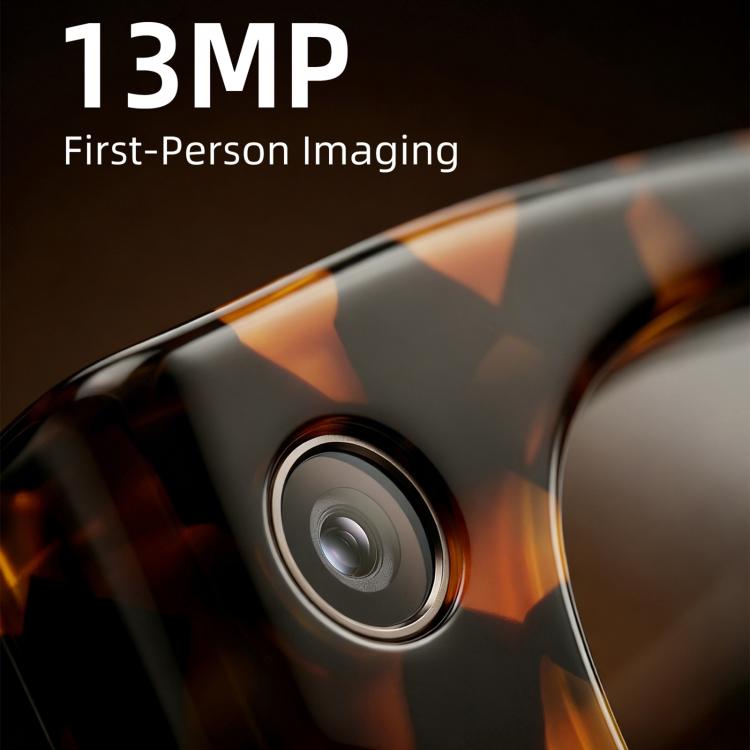 E06D 13MP 1080P 30FPS Dual-Mic Noise Cancellation AI Smart Glasses with Voice / Calling - White to Gray Lenses