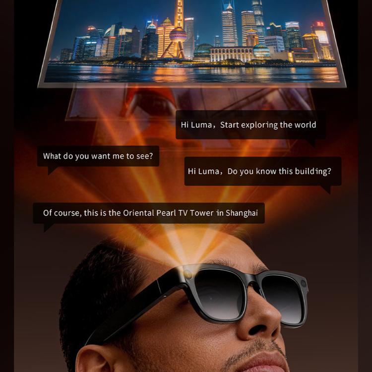 E06S 13MP 1080P Dual-Loudspeaker AI Smart Glasses Support Music / Calling - Black