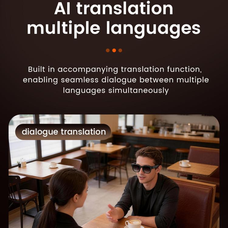 E06S 13MP 1080P Dual-Loudspeaker AI Smart Glasses Support Music / Calling - Black