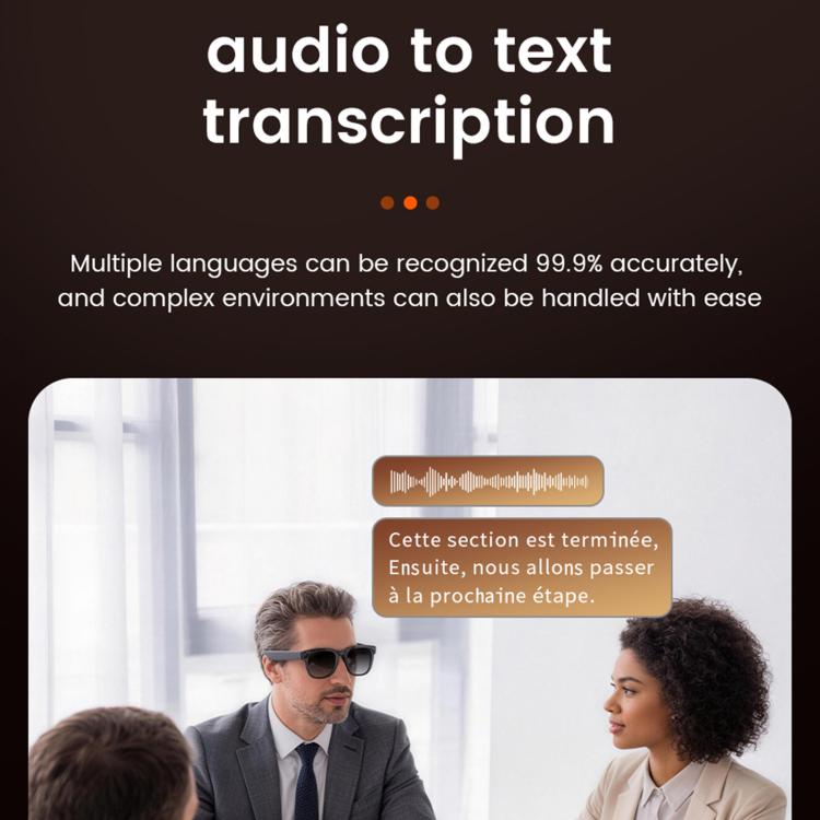 E06S 13MP 1080P Dual-Loudspeaker AI Smart Glasses Support Music / Calling - Black