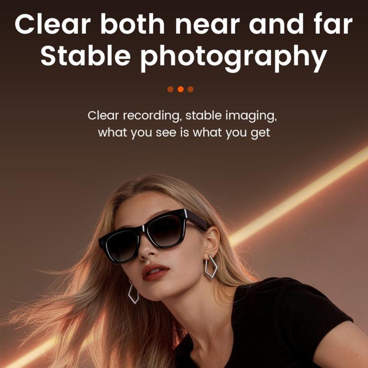 E06S 13MP 1080P Dual-Loudspeaker AI Smart Glasses Support Music / Calling - Black