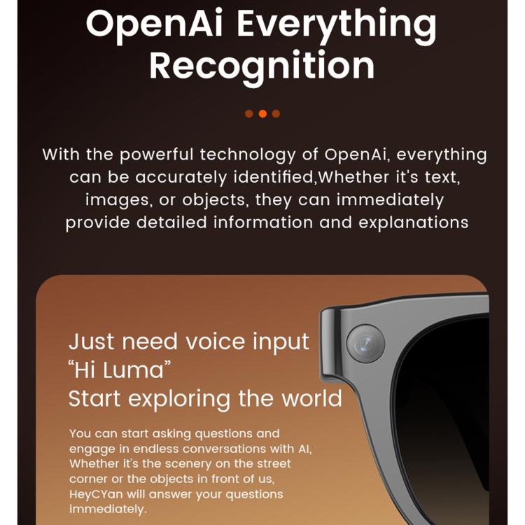 E06S 13MP 1080P Dual-Loudspeaker AI Smart Glasses Support Music / Calling - Black
