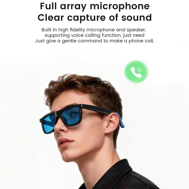 E05C Dual-Mic Noise Cancellation Smart Glasses Support Music / Calling, Version:With AI