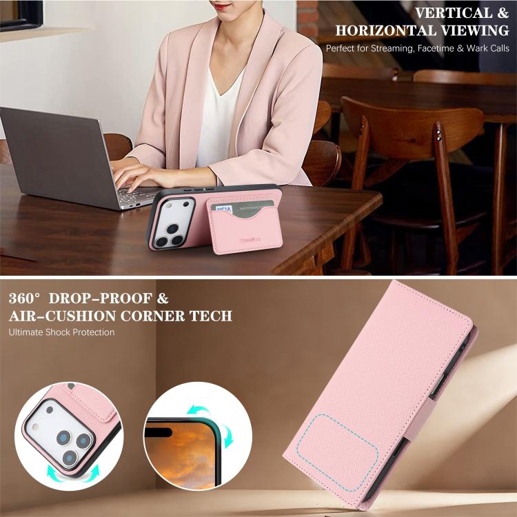 For iPhone 17 Pro Max Retro Litchi Texture Vegan Leather Magnetic Wallet Phone Case with Wrist Strap