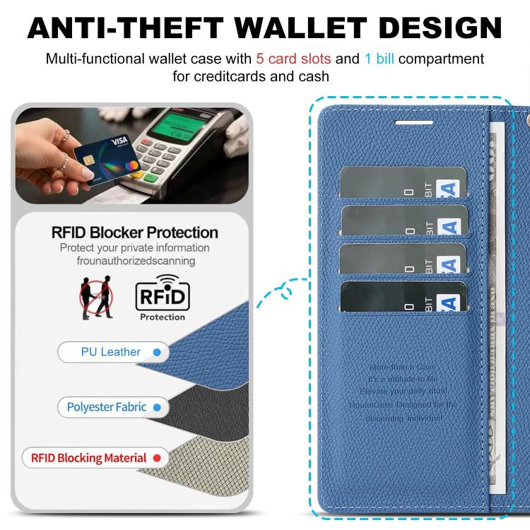 For iPhone 16 Pro Max Retro Litchi Texture Vegan Leather Magnetic Wallet Phone Case with Wrist Strap