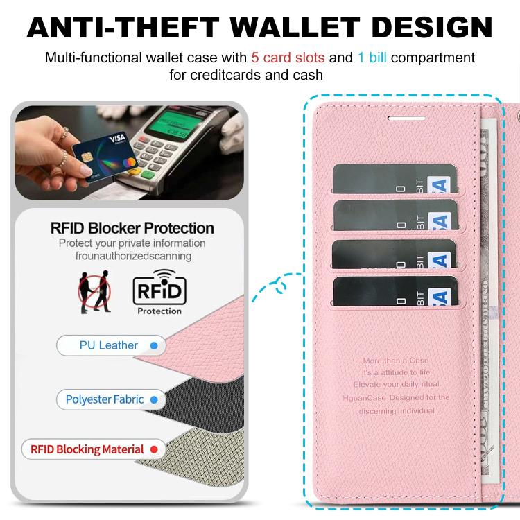 For iPhone 16 Pro Max Retro Litchi Texture Vegan Leather Magnetic Wallet Phone Case with Wrist Strap