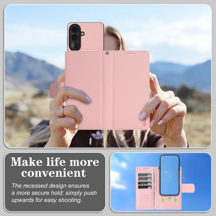 For Galaxy S26+ 5G Retro Litchi Texture Vegan Leather Magnetic Wallet Phone Case with Wrist Strap