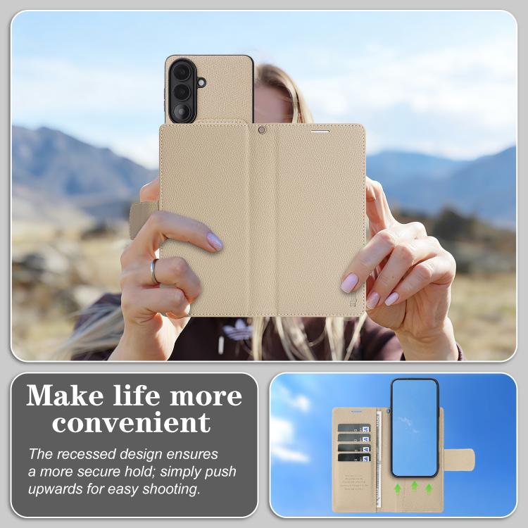 For Galaxy S25+ 5G Retro Litchi Texture Vegan Leather Magnetic Wallet Phone Case with Wrist Strap