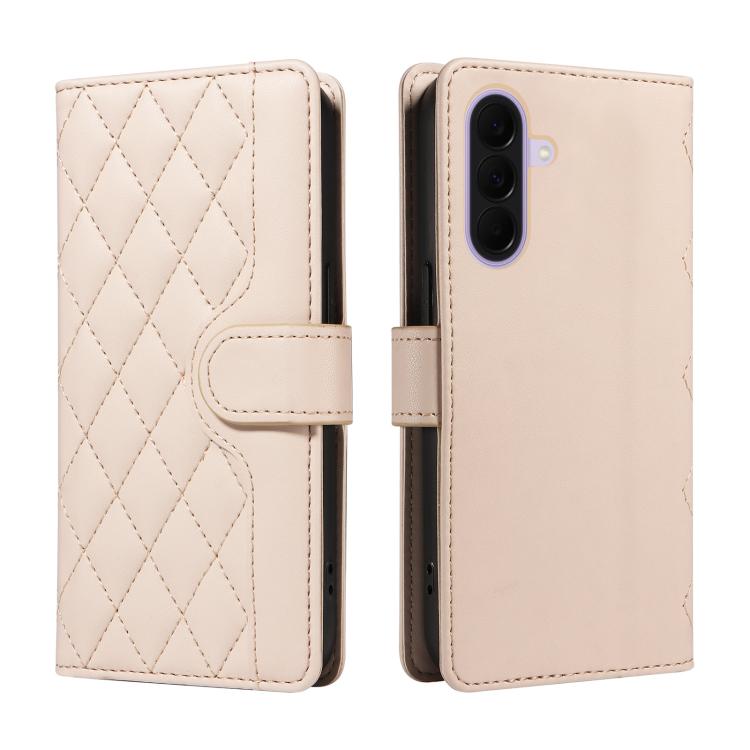 For Galaxy A27 5G Three Card Slot Diamond Grid Leather Phone Case with Long / Short Straps