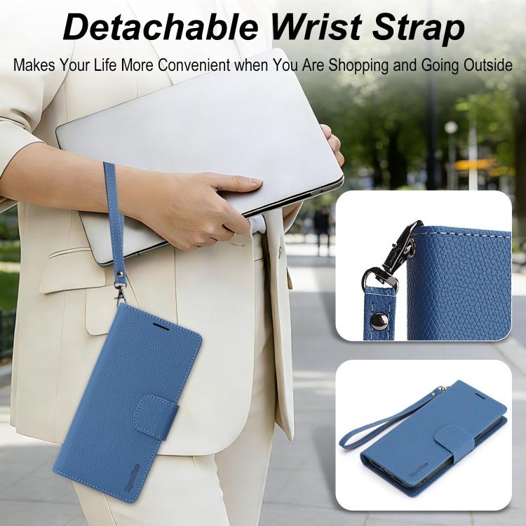For Google Pixel 9 / 9 Pro Retro Litchi Texture Vegan Leather Magnetic Wallet Phone Case with Wrist Strap