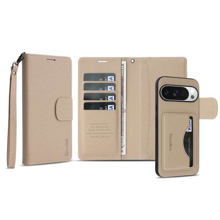 For Google Pixel 10 / 10 Pro Retro Litchi Texture Vegan Leather Magnetic Wallet Phone Case with Wrist Strap