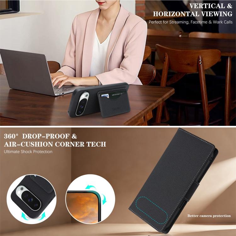 For Google Pixel 10 Pro XL Retro Litchi Texture Vegan Leather Magnetic Wallet Phone Case with Wrist Strap