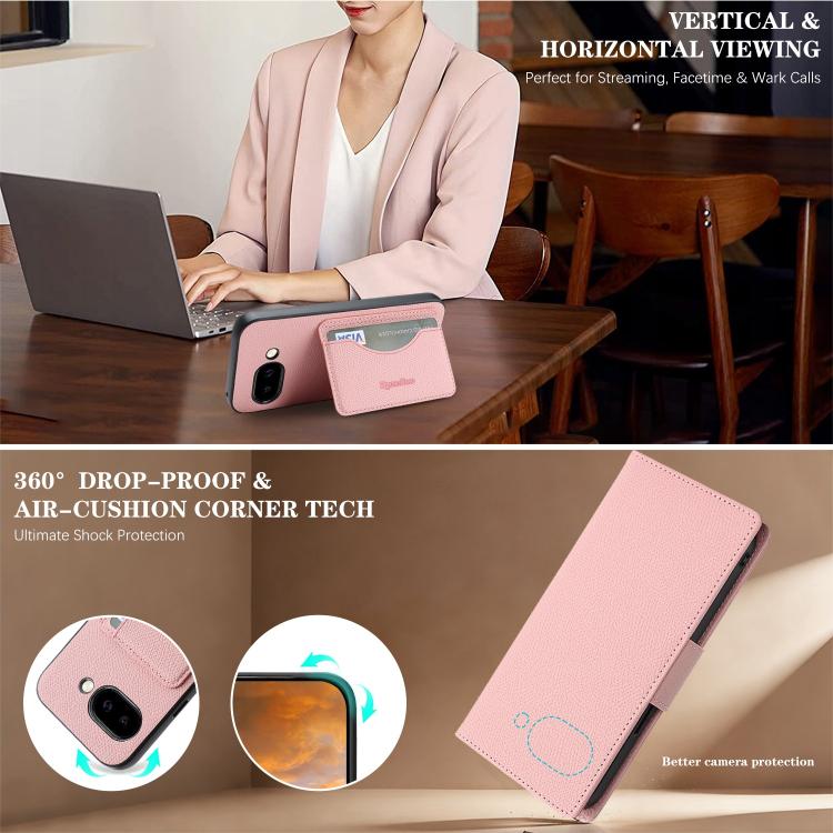 For Google Pixel 9a Retro Litchi Texture Vegan Leather Magnetic Wallet Phone Case with Wrist Strap