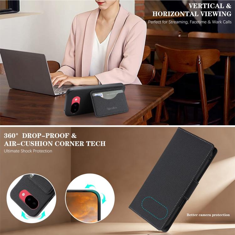For Google Pixel 10a Retro Litchi Texture Vegan Leather Magnetic Wallet Phone Case with Wrist Strap