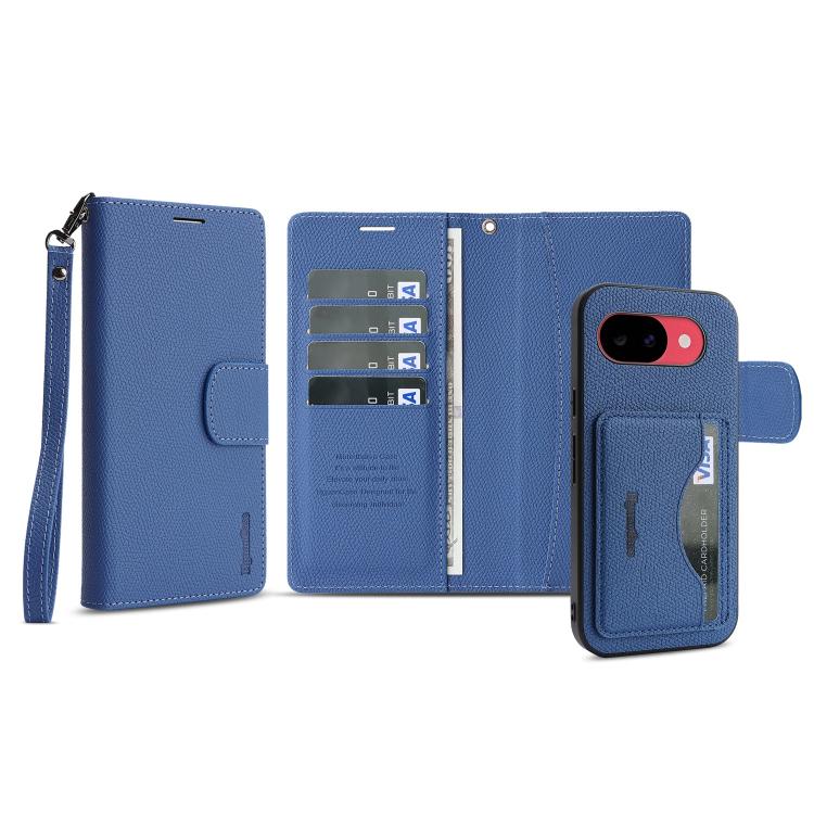 For Google Pixel 10a Retro Litchi Texture Vegan Leather Magnetic Wallet Phone Case with Wrist Strap
