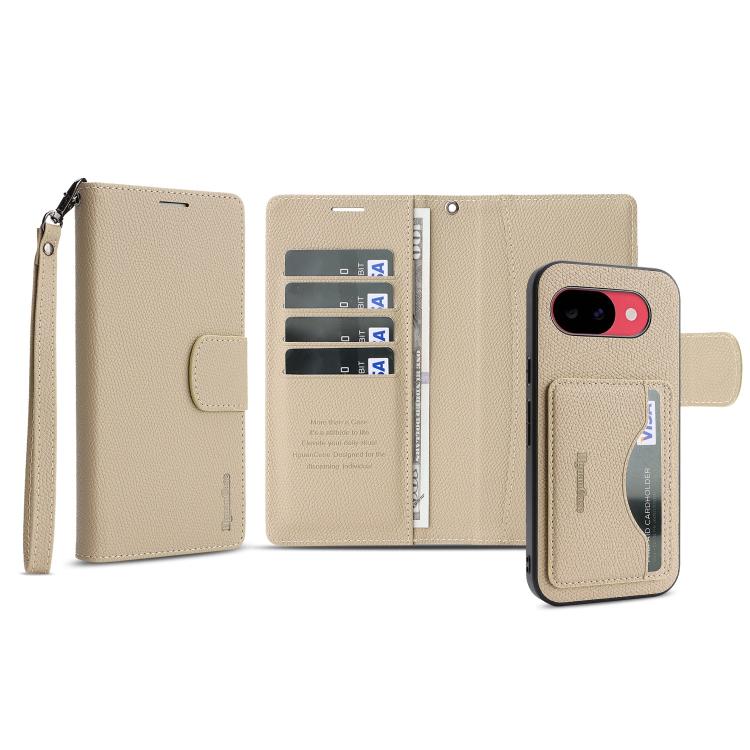 For Google Pixel 10a Retro Litchi Texture Vegan Leather Magnetic Wallet Phone Case with Wrist Strap